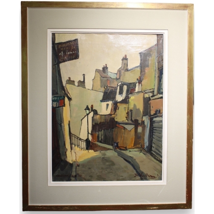 Tableau \"Montmartre\" signé R. VUILLEM