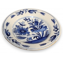 Assiette en faïence de Delft "Fleurs"