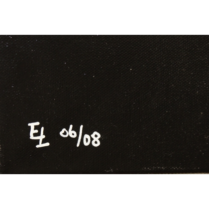 Tableau téchnique mixte monogrammé EL 06/08