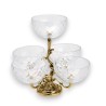 Baroque candle holder with 5 glass cups