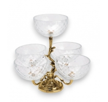 Bougeoir baroque à 5 coupes en verre