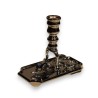 Chrome-plated brass candle holder and wick trimmer