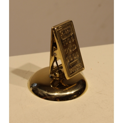 'Gold Bar' card holder with table stand