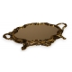 Plateau miroir baroque en laiton poli, petit