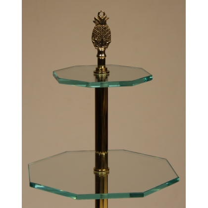 3-tier glass and brass display stand – Pineapple