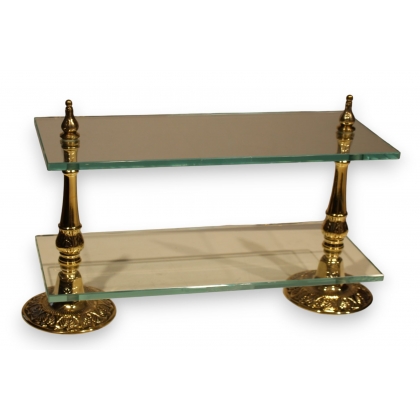Etagère en verre et laiton Oriental