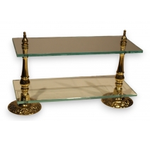 Etagère en verre et laiton Oriental
