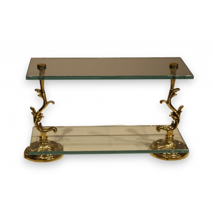 Etagère en verre et laiton Baroque
