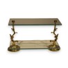 Baroque-style glass and brass shelf