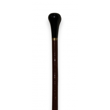 Milord walking stick with a black glazed ceramic knob