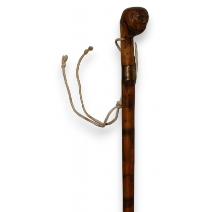 Walking stick with a carved head