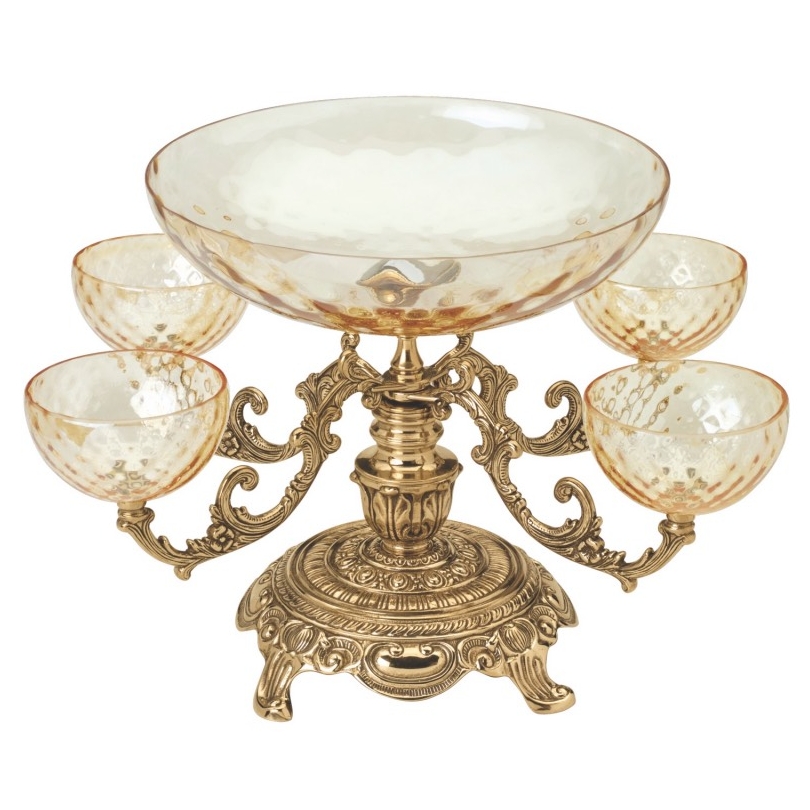 Venetian display stand with 5 glass cups