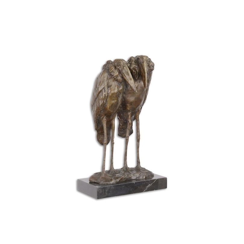 Bronze Couple de Marabout socle en marbre