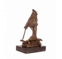 Bronze Cardinal sur une branche socle en marbre