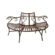 Banc demi-lune en fer peint brun