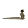 Encrier porte-plume Hibou en bronze peint à froid