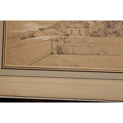 Dessin "Couvent de Salerne" signé VIANELLI