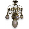 Lustre Art-Nouveau en bronze à 5 lumières