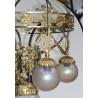 Lustre Art-Nouveau en bronze à 5 lumières
