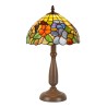 Lampe style Tiffany, décor papillon et fleurs