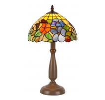 Lampe style Tiffany, décor papillon et fleurs