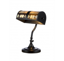 Lampe de bureau style Tiffany, décor géométrique