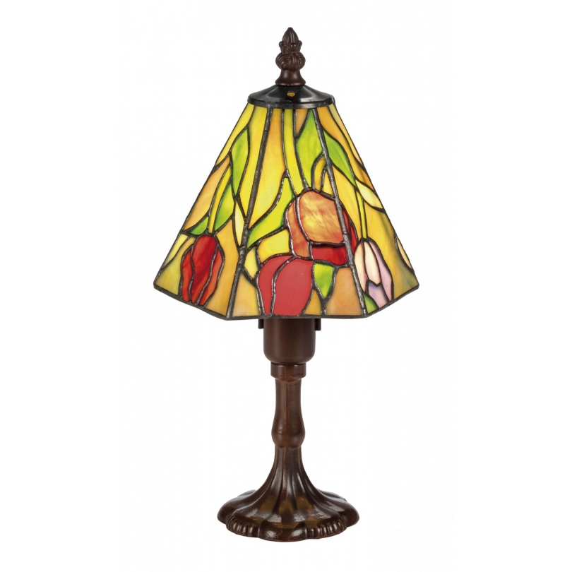 Hexagonal Tiffany-style lamp, floral design