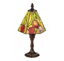 Lampe style Tiffany hexagonale, décor fleur