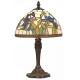 Lampe style Tiffany, décor papillon et iris