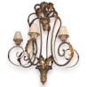 6-light gilded iron chandelier