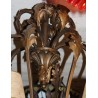 6-light gilded iron chandelier