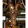 6-light gilded iron chandelier