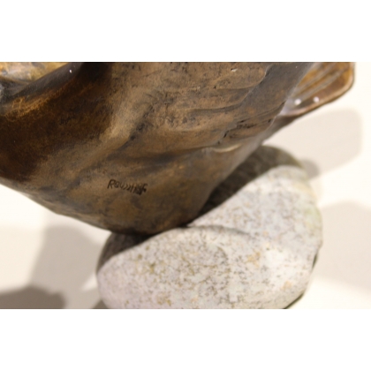 Cygne en bronze, signé REUSSNER