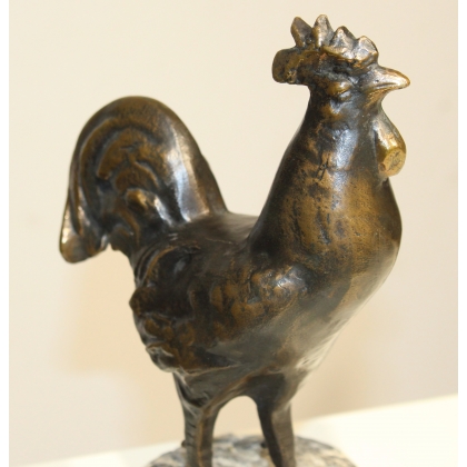 Coq en bronze, signé REUSSNER