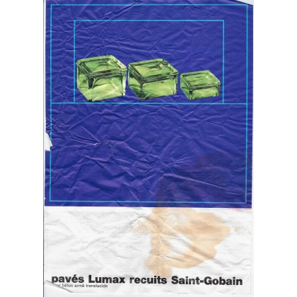 Lot de 12 briques en verre de St-Gobin