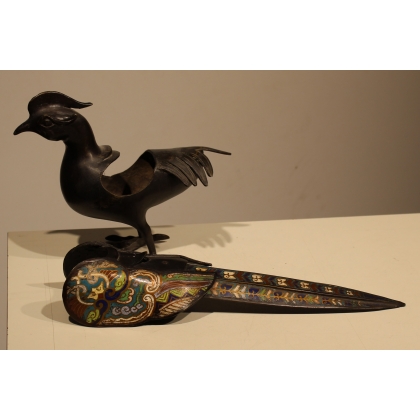 Brûle parfum cloisonné Paon