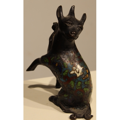 Bronze cloisonné Cheval acroupi
