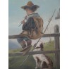 Paintings | Painting: ‘Boy Shepherd, Dog’ by Moinat SA  – Antiques and Decor