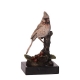 Bronze polychrome Cardinal, socle en marbre