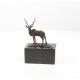 Bronze polychrome Impala, socle en marbre