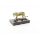 Bronze polychrome Lionne, socle en marbre