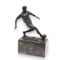 Bronze Joueur de football socle en marbre