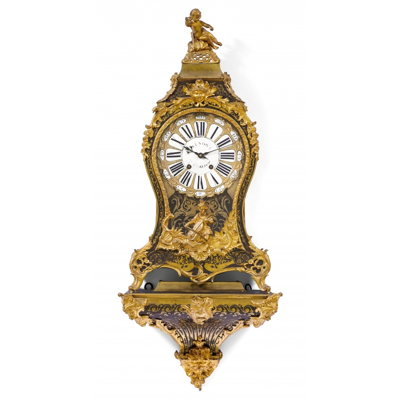 Louis XV Boulle clock, signed ‘BUNON’ in Paris