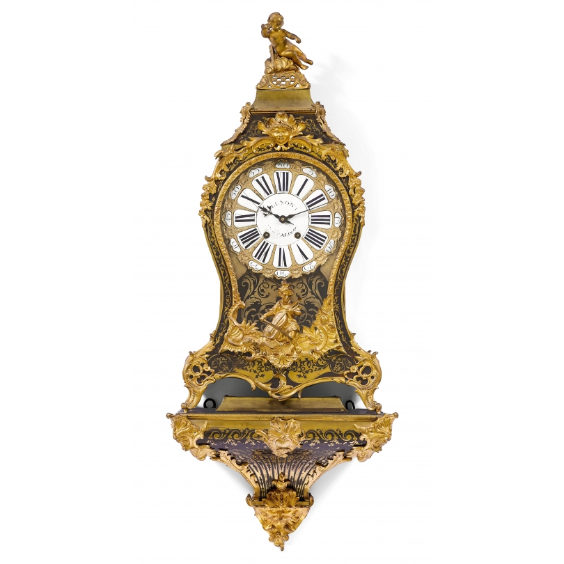 Pendule Louis XV Boulle signée BUNON à Paris