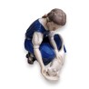 Goupe en porcelaine \"Fille et chat\" B&G