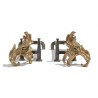 Paire de chenets style Louis XV "Perroquets"