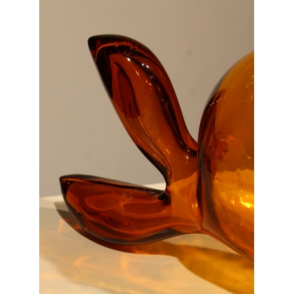 Poisson en verre teinté orange