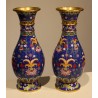Pair of cloisonné baluster vases
