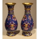 Paire de vases balustres cloisonnés