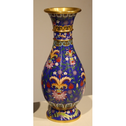Pair of cloisonné baluster vases
